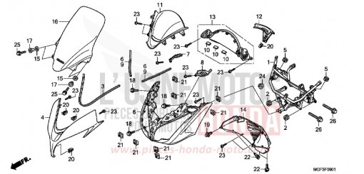 GAINE DE PROTECTION AVANT (FJS600A9-2KO/FJS600AB/DB) FJS600AB de 2011